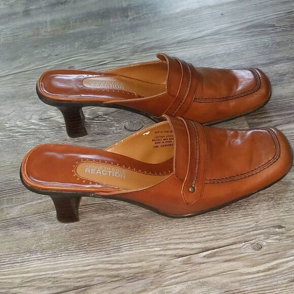 Kenneth Cole Reaction brown clogs Sz 10 - Picture 5 of 6